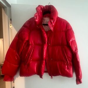 SAM Red Gloss Quilted Puffer Jacket size L